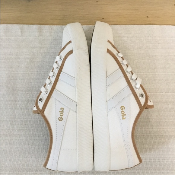 Gola for Jcrew Women's coaster smash White and Tan Sneakers size 8 - Picture 6 of 10